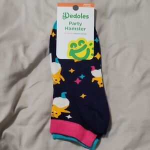 Dedoles Party Hamster Navy with Bright Accents Ankle Socks